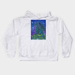 Galaxy dragon  by Renee L. Lavoie Kids Hoodie